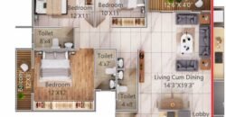 1450 sq.ft. (134.71 sq.m.) Super Built-up Area | 3 BHK